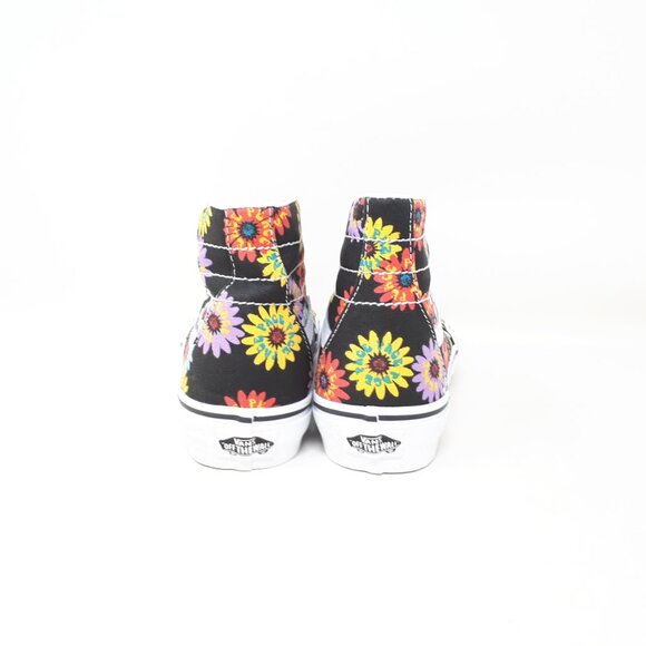 Vans Sk8-Hi Tapered Peace Floral Skate Platform Shoe Sneaker Black Womens US NEW - Picture 6 of 11